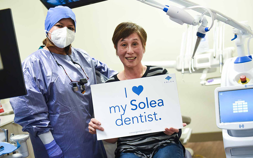 Dr. Rupenzil Gill with Solea® Laser Patient | Dental on 8th | SE Calgary | General and Family Dentist