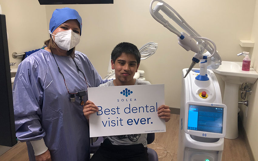Dr. Rupenzil Gill with Solea® Laser Patient | Dental on 8th | SE Calgary | General and Family Dentist